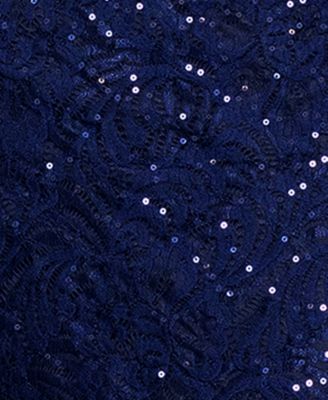 XSCAPE Women's Sequined Lace Off-The-Shoulder Gown