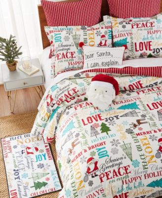Merry Bright Santa Claus Lane Reversible 3-Pc. Comforter Set, King/California King