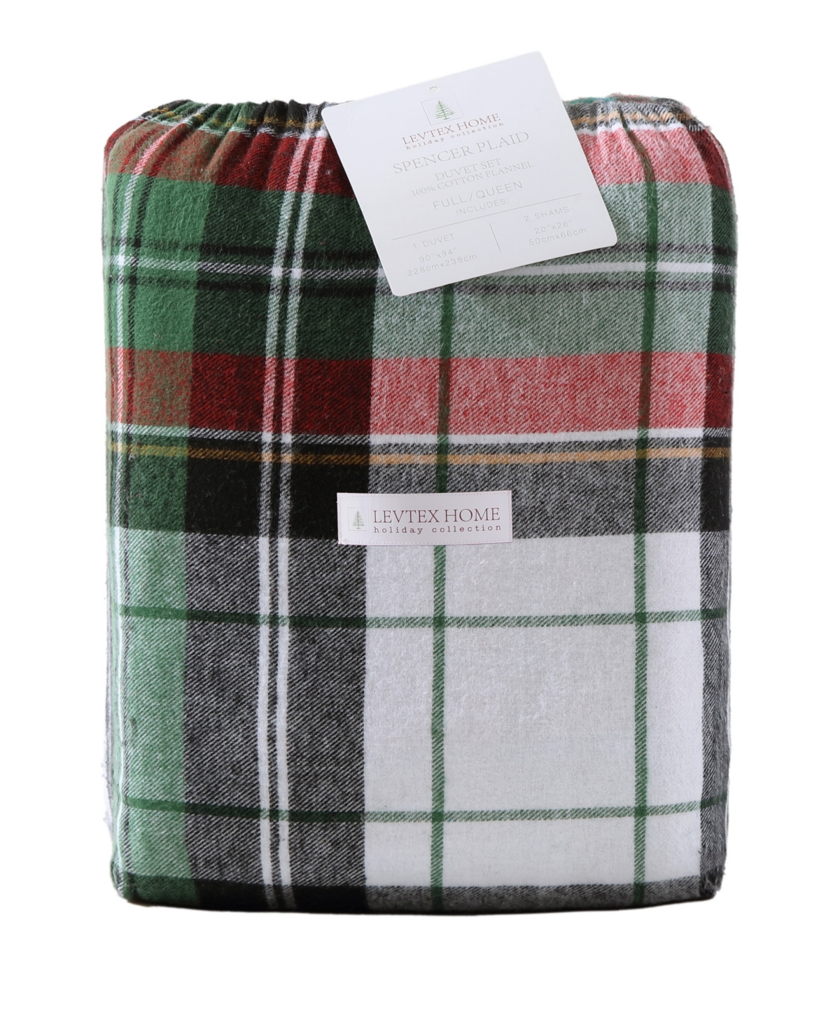 Levtex Spencer Plaid Flannel 3-pc. Comforter Set, Full/queen In Green