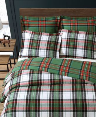 Levtex Spencer Plaid Flannel Duvet Cover Sets In Green