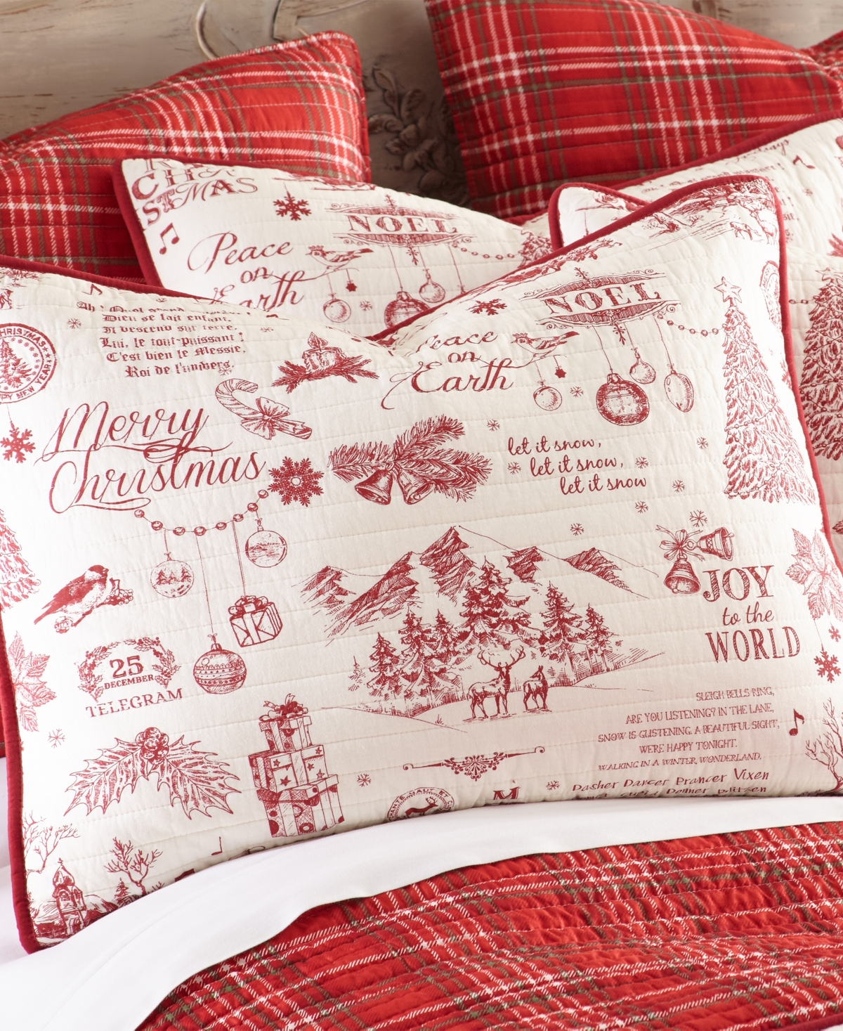 Levtex Yuletide Reversible 3-pc. Bedspread Set, King/california King In Red