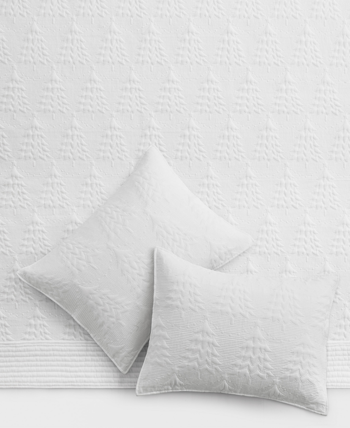 Levtex O Christmas Tree Stitching 3-pc. Bedspread Set, Full In White