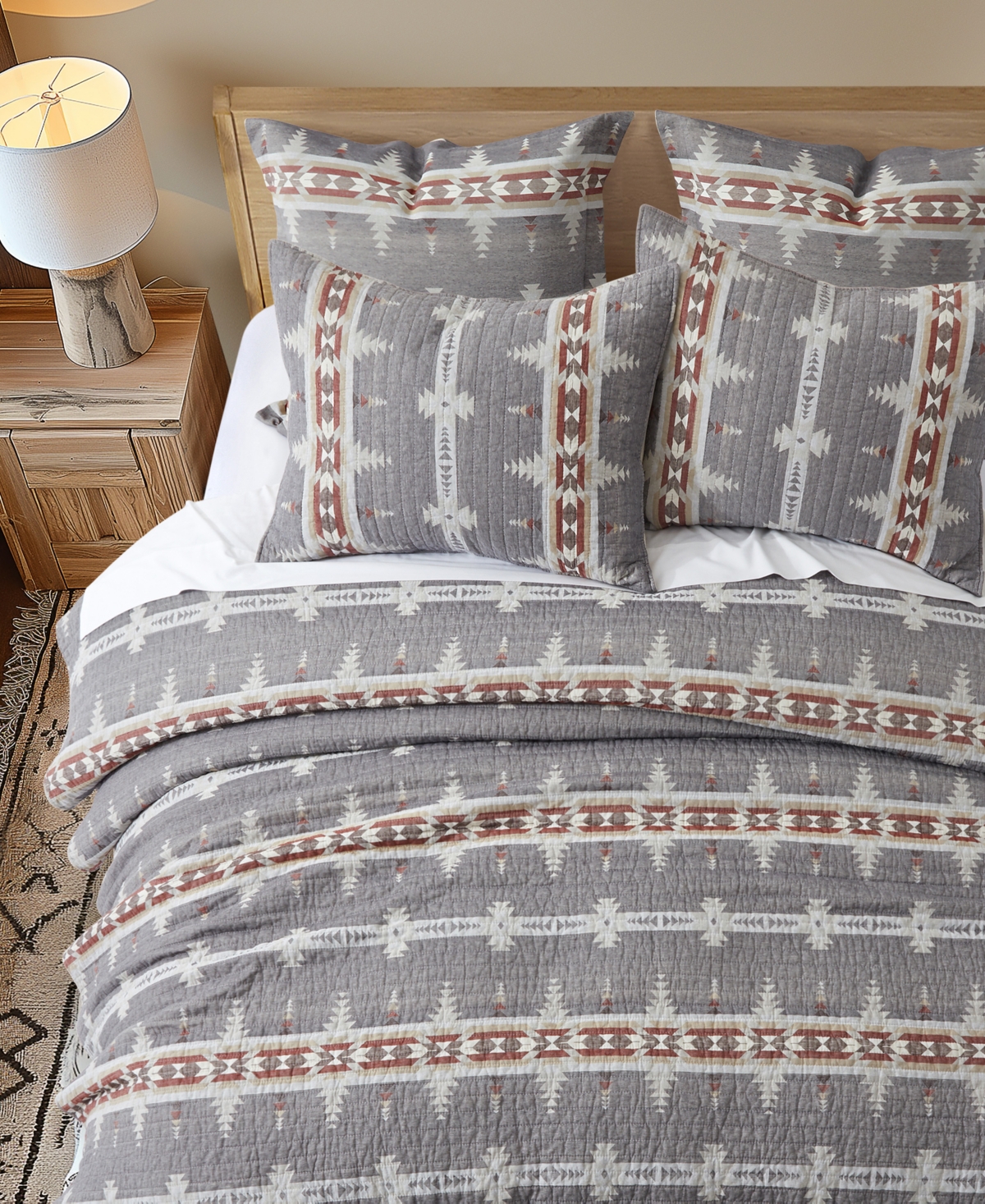 Levtex Corrales Reversible 3-pc. Comforter Set, King/california King In Grey