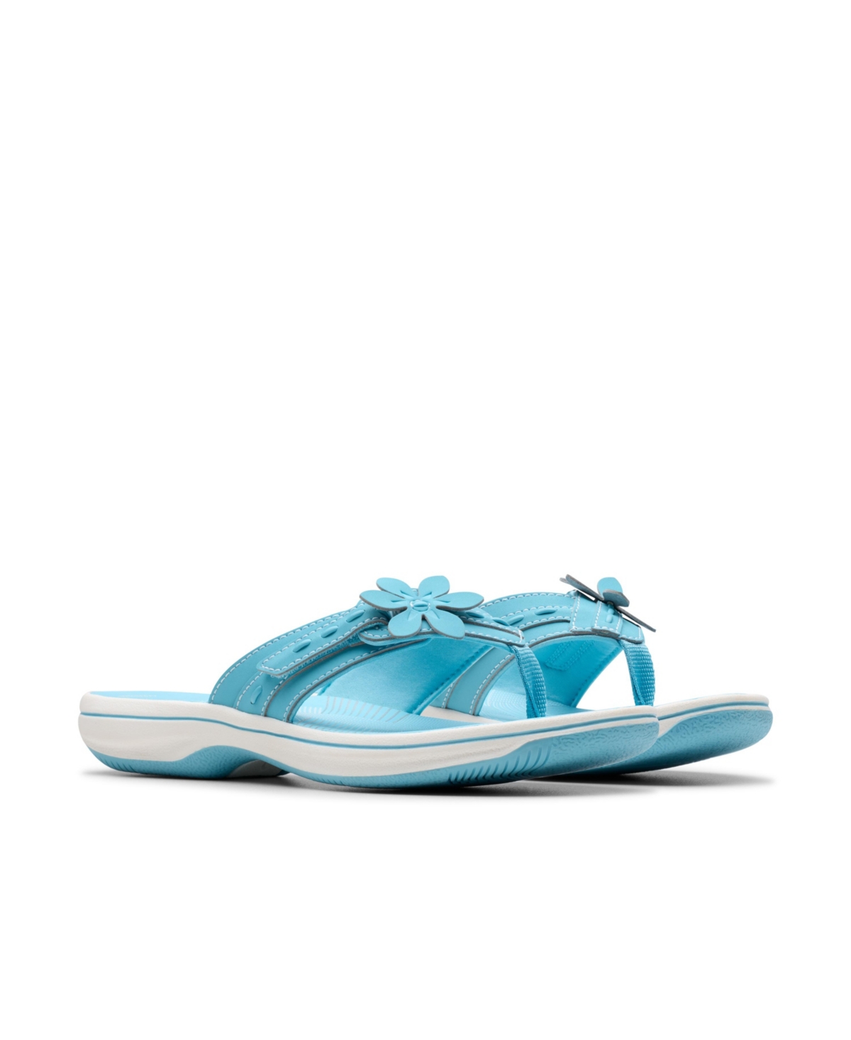 Shop Clarks Cloudsteppers Women's Breeze Opal Sandals In Sky Blue Synthetic