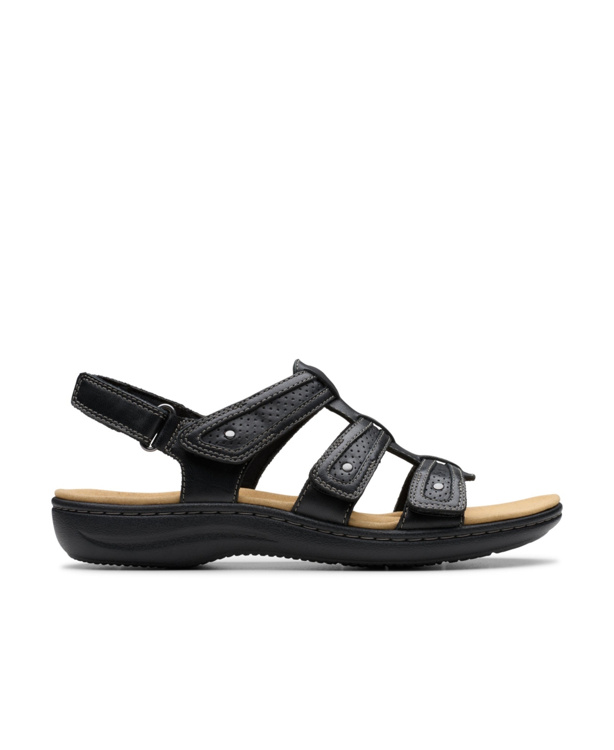 Clarks Laurieann Vine Womens Leather Open Toe Ankle Strap In Black Leather