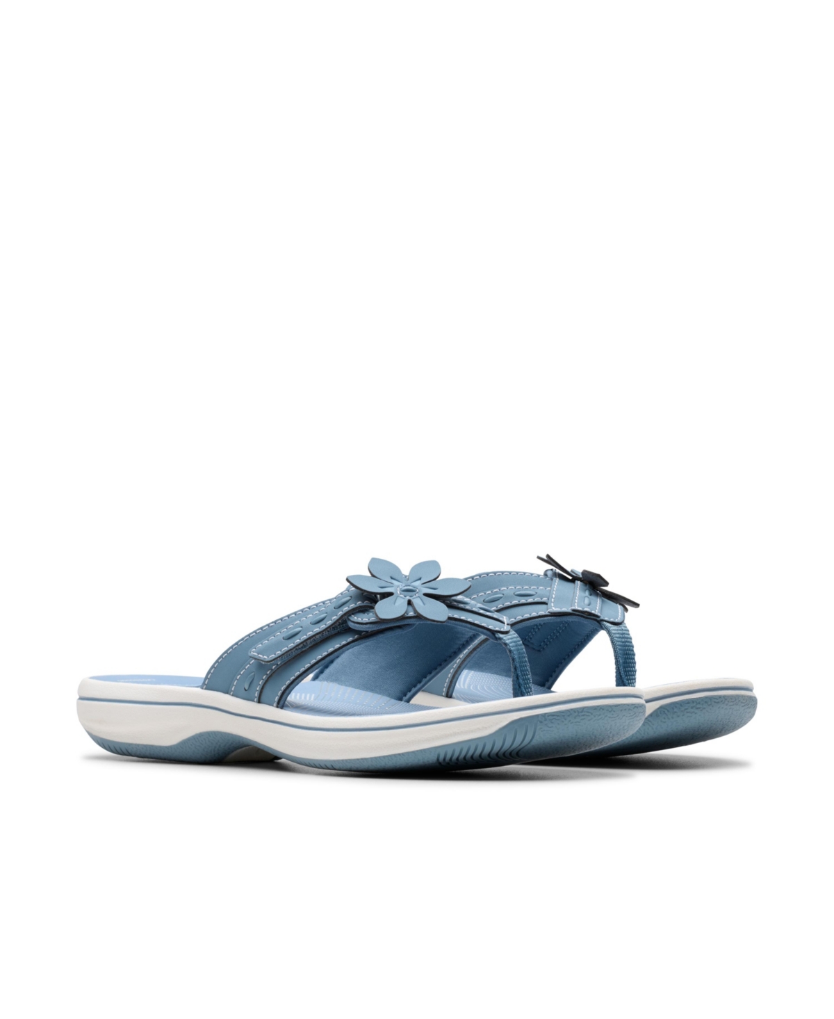 Clarks Women's Cloudsteppers Breeze Opal Slip On Sandals In Denim Textile