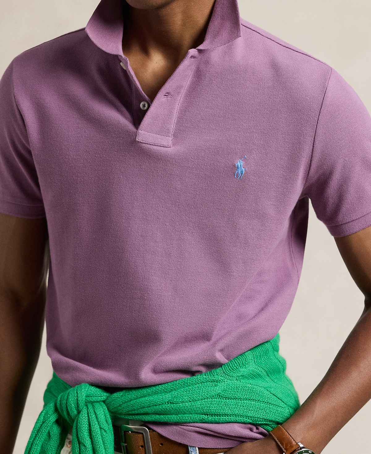 Polo Ralph Lauren Custom Slim Fit Mesh Polo Shirt