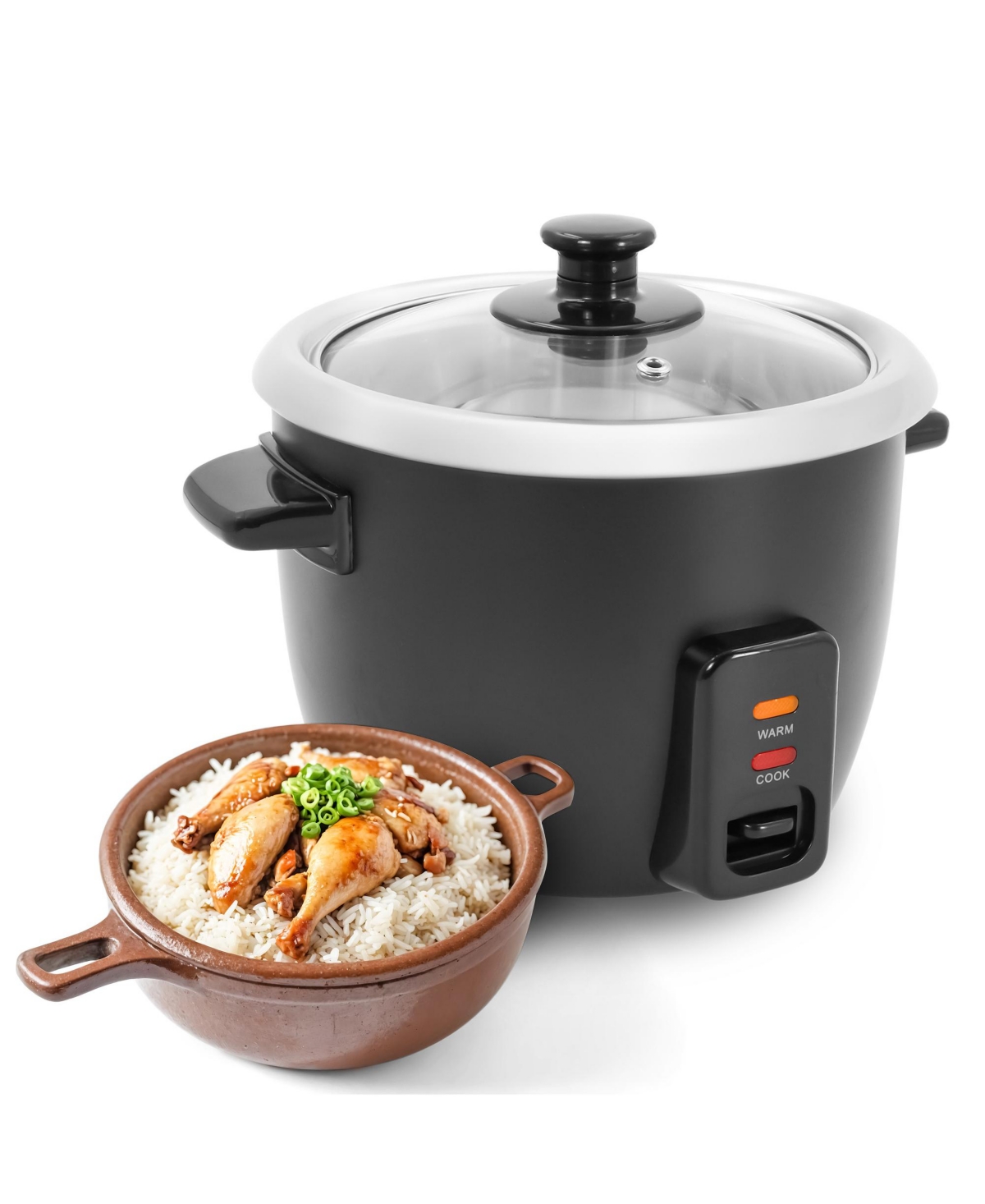 Elite Cuisine 6-cup Rice Cooker With Stainless Steel Inner Pot In Stainless Steel