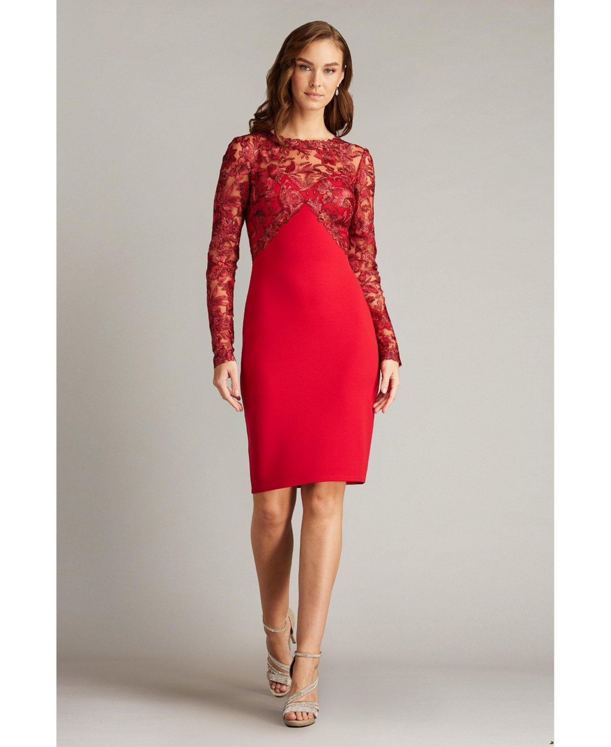 Tadashi Shoji Women's Ena Embroidered Tulle & Crepe Cocktail Dress