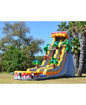 25  T-Rex Commercial Grade Water Slide with Splash Pool for Kids and Adults (with Blower), Outdoor Indoor, Wet Dry Use, Tall Inflatable