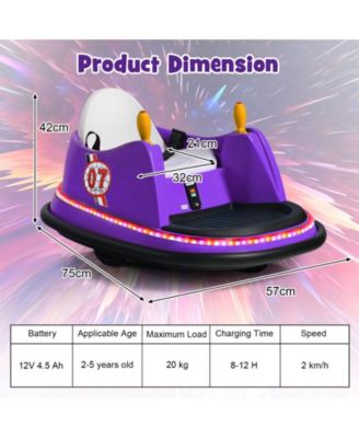 12V Kids Ride On Bumper Car 360-Degree Spin Race Toy with Remote Control