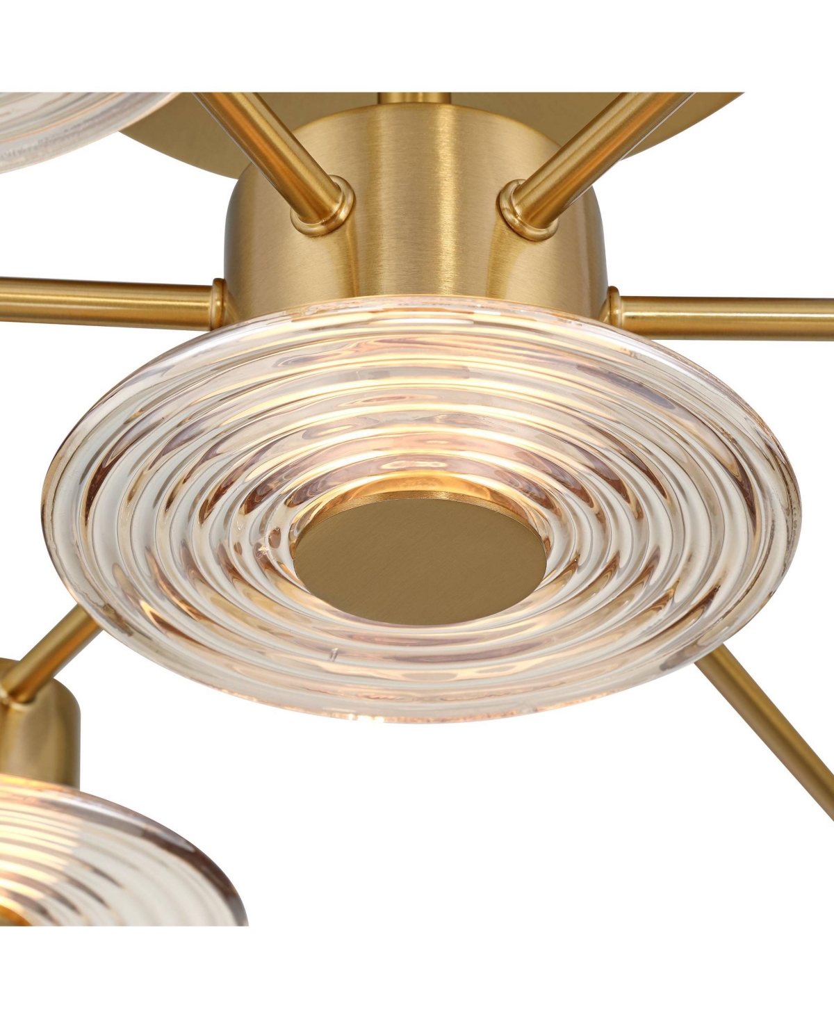 Possini Euro Design Chapman 33 1/2" Modern Semi Flush-Mount Ceiling Light Fixture Kitchen Sputnik 7-Light Led Warm Gold Finish