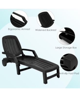 Adjustable Patio Sun Lounger with Weather Resistant Wheels