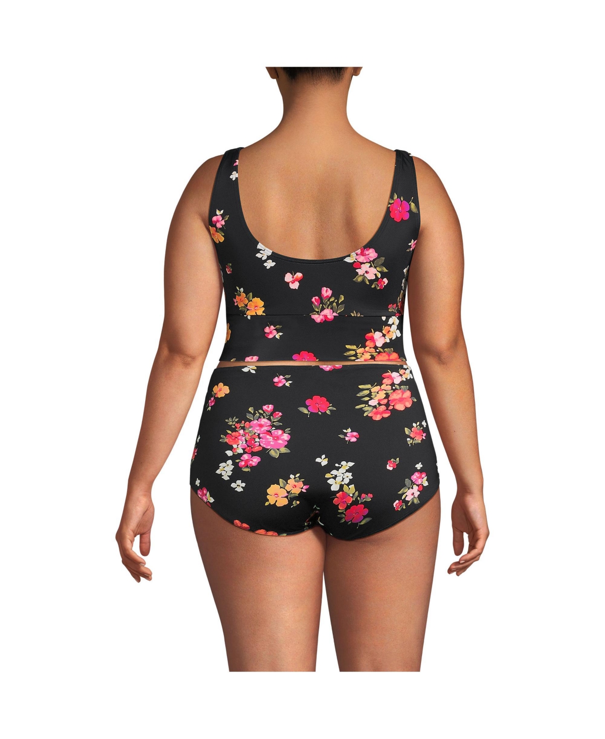 Lands' End Plus Size Tugless Scoop Neck Midkini Swimsuit Top