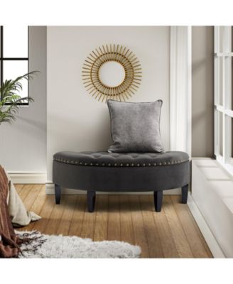 Anacleto Modern 43.3" Wide Bedroom Bench with Solid Wood Legs