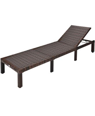 Paito Wicker Chaise Lounger with Adjustable Backrest