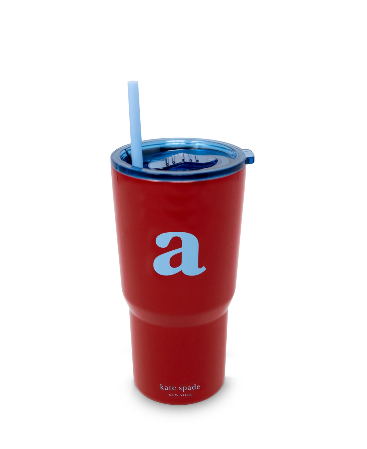 New York Just Mine Initial Stainless Steel 20 oz. Tumbler, A - Red