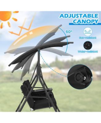 Porch Swing Chair with Adjustable Canopy