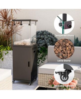 50000-BTU Black Steel Floorstanding Propane Patio Heater with Wheels