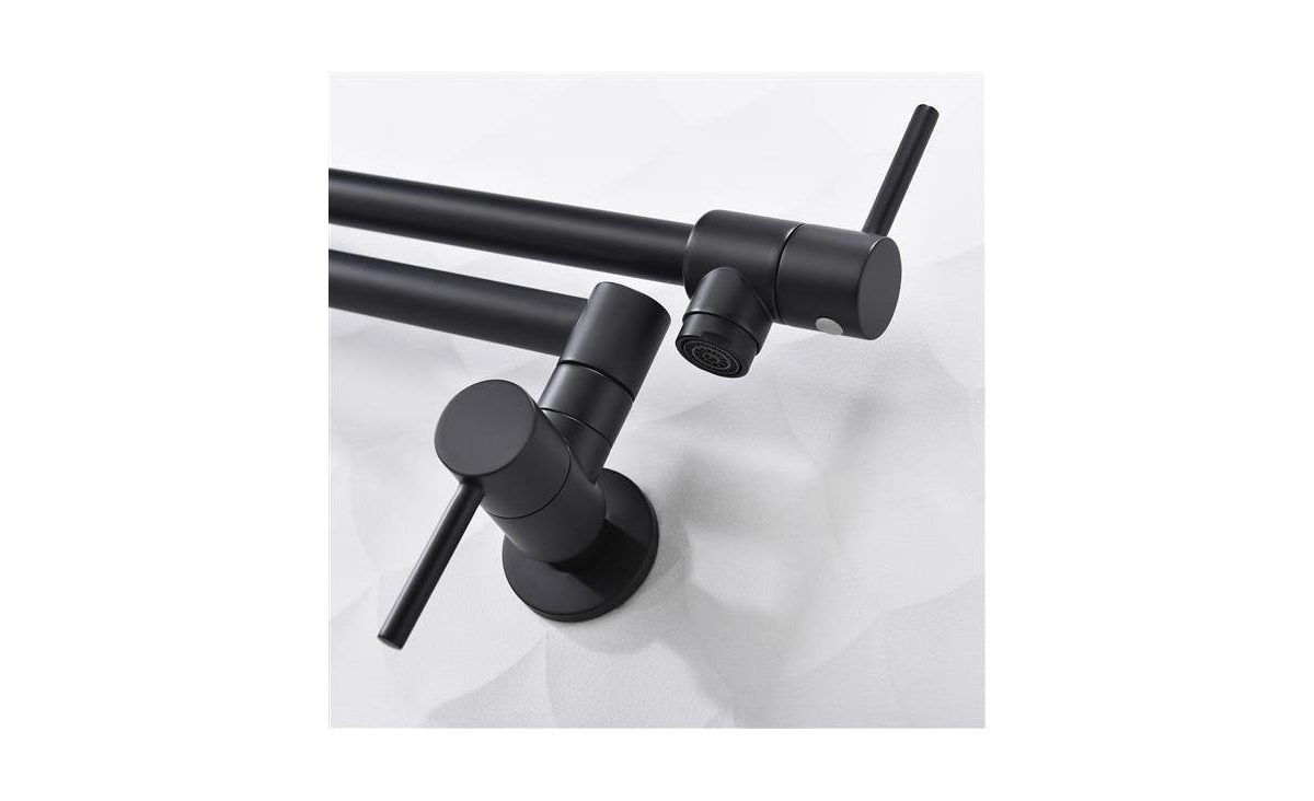 Slickblue Brass Folding Faucet 1/2” Npt Wall Mount Kitchen Faucet with Dual Handles for Cold Water