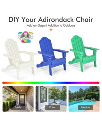 Foldable Weather Resistant Patio Chair with Built-in Cup Holder