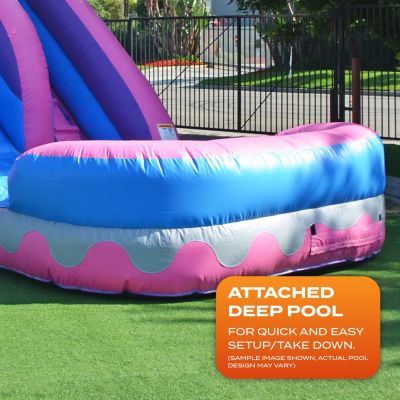 14 FT Princess Tiara Commercial Grade Water Slide with Pool (with Blower)