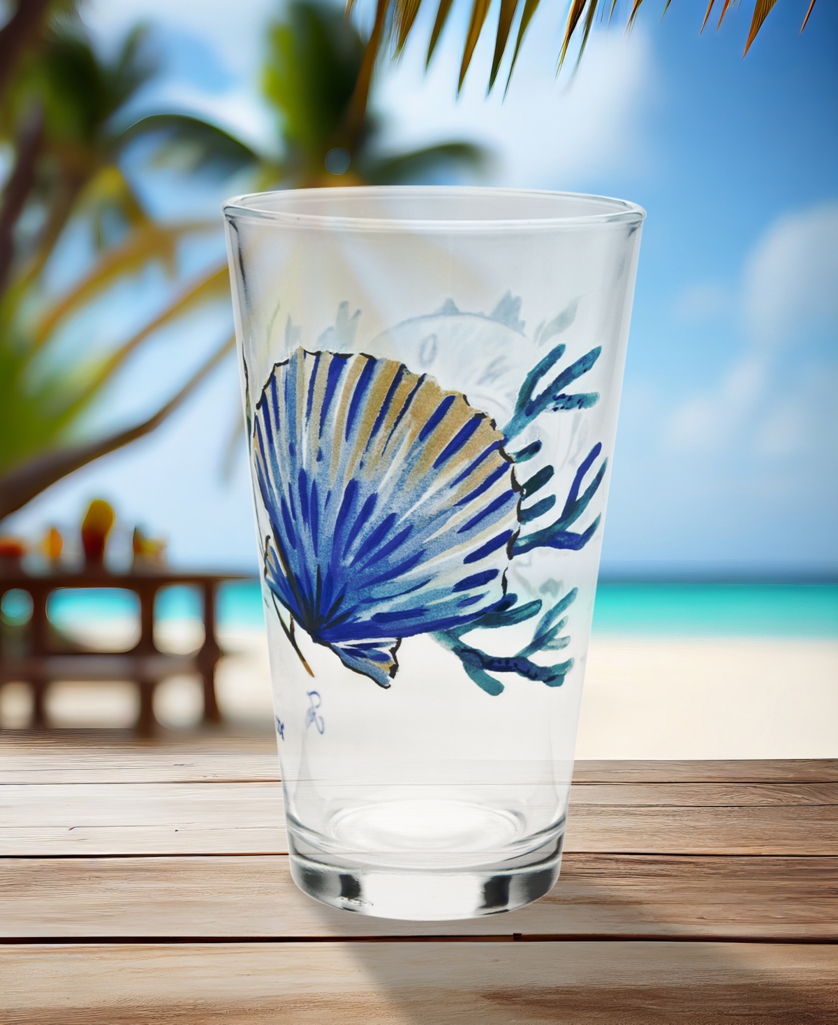 Fiesta Coastal Shores Tapered Cooler Glass, Set Of 4 In Multi