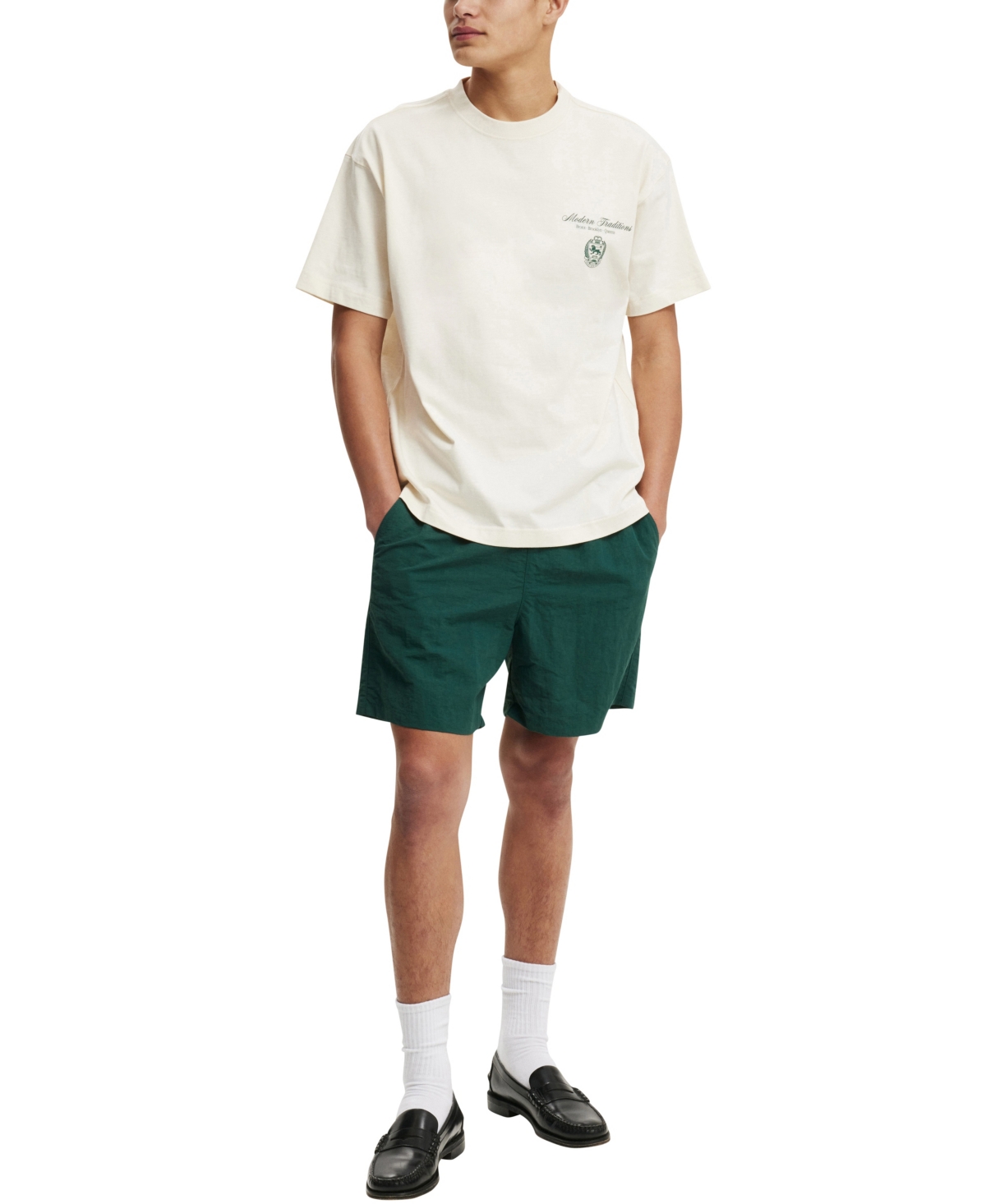 Cotton On Men's Box Fit Graphic T-Shirt -Members Club Green