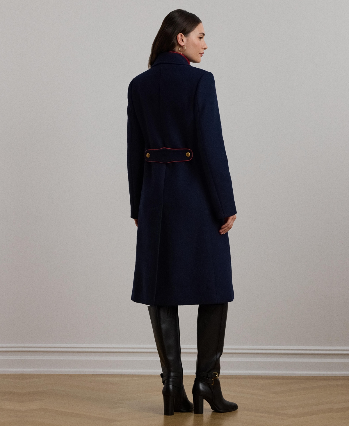 Lauren Ralph Lauren Women's Wool-Blend Double-Breasted Coat -festive Red