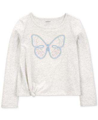 Carter's - Little & Big Girls Cotton Butterfly Ruffled Long-Sleeve T-Shirt