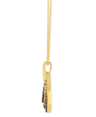 Desert Ombre™ Citrine (3/8 ct. t.w.) & Diamond (3/8 ct. t.w.) Double Teardrop Adjustable 20" Pendant Necklace in 14k Gold