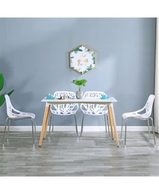 4-Piece Birds Nest Style Lounge Chair Set, Elegant White Design for Indoor & Outdoor Use