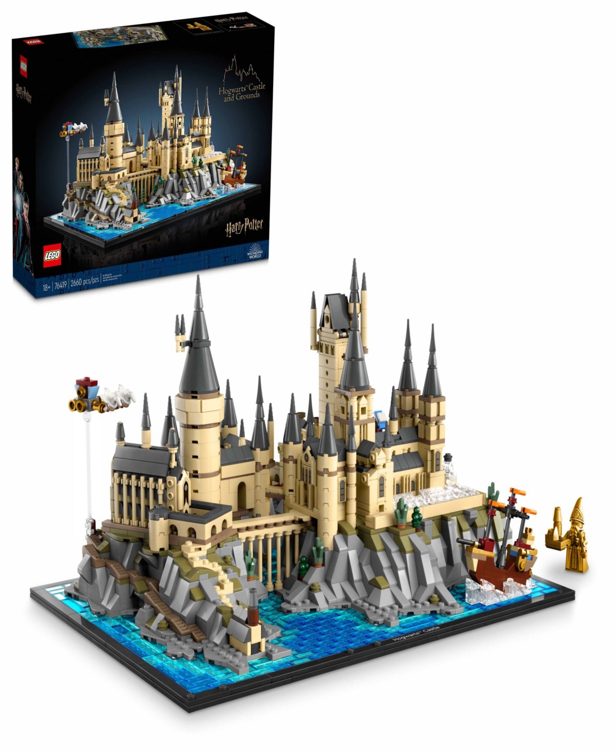 LEGO HARRY POTTER HOGWARTS CASTLE AND GROUNDS WIZARDING BUILDING SET 76419, 2660 PIECES