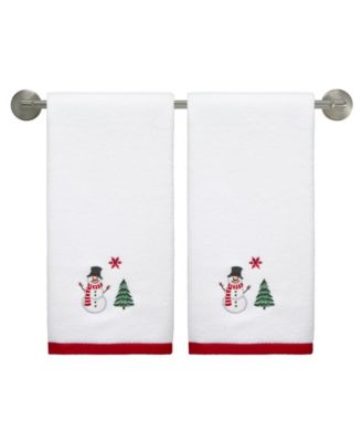 Winter Snowman Cotton Hand Towel, 28" x 16"