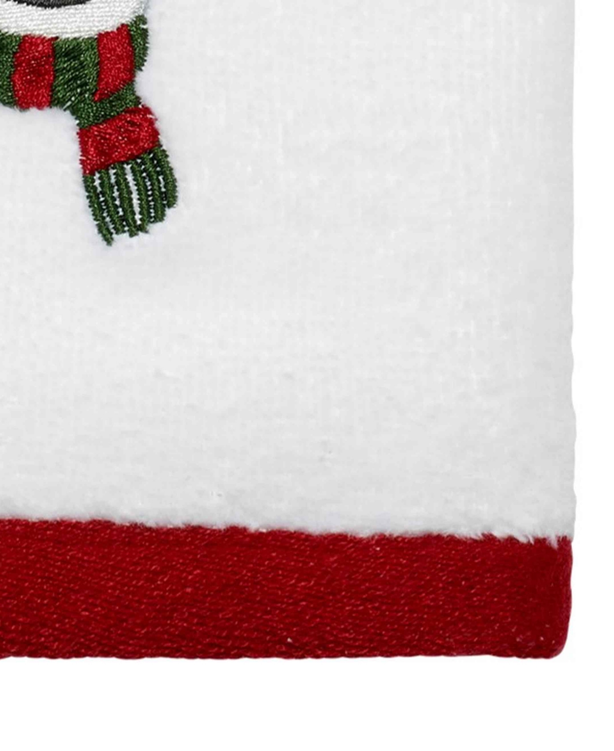 Avanti Winter Snowman Cotton Fingertip Towel, 18" X 11" In White
