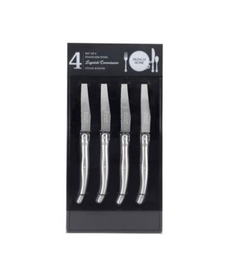 Laguiole Connoisseur 4-Piece Steak Knife Set with Stainless-Steel Handles
