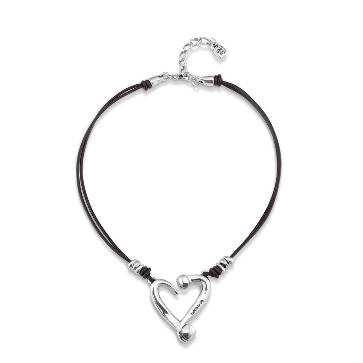 UNOde50 Sterling Silver-Plated Metal Alloy and Medium Heart Necklace - Silver