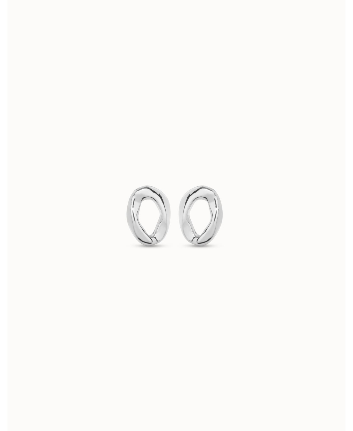 Unode50 Metal Alloy Oval Shaped Earrings In Silver