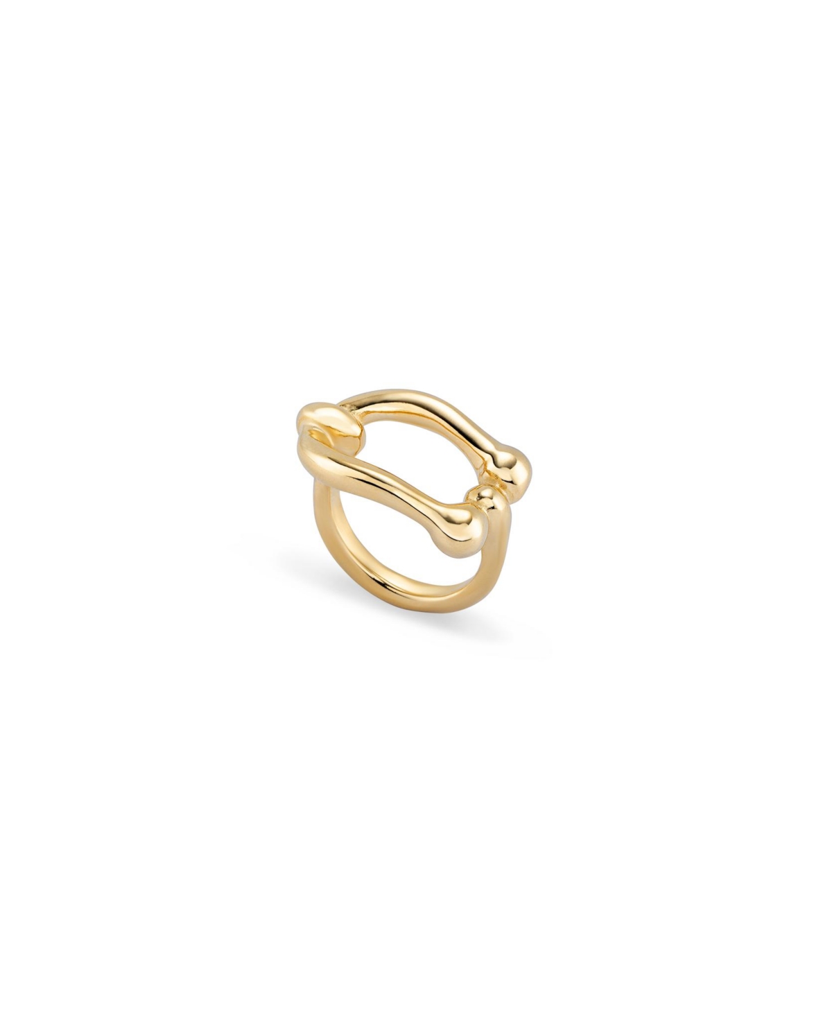 Unode50 Link Shaped Metal Alloy Ring In Gold