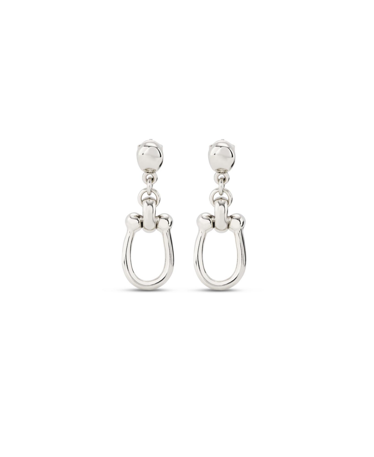 UNOde50 18k Gold-Plated and Silver Metal Alloy Medium Link Earrings - Silver
