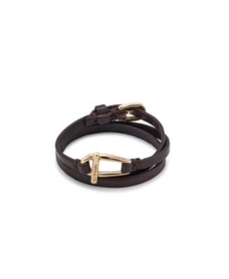 Small Central Link Leather Bracelet