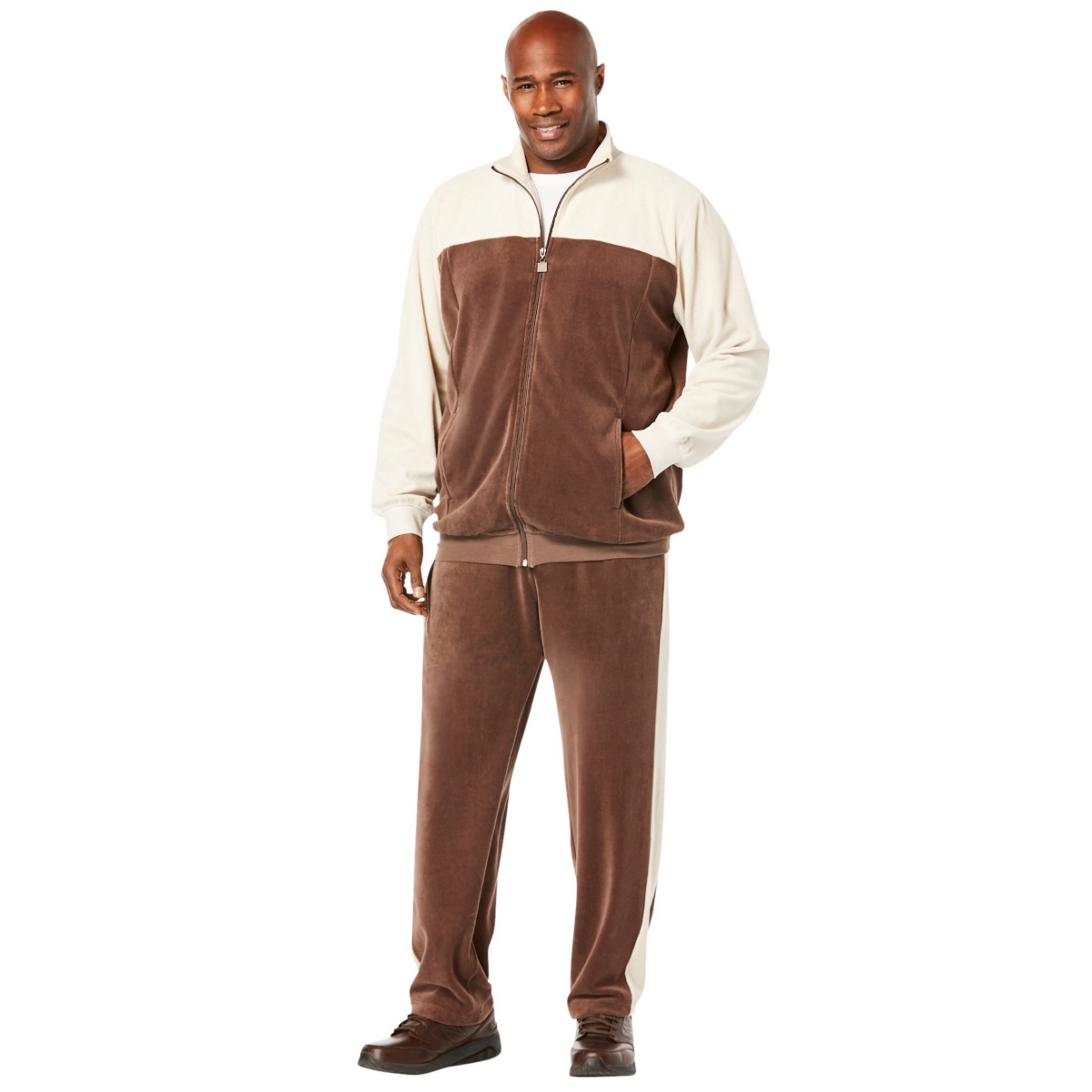 KingSize Big & Tall Colorblock Velour Tracksuit