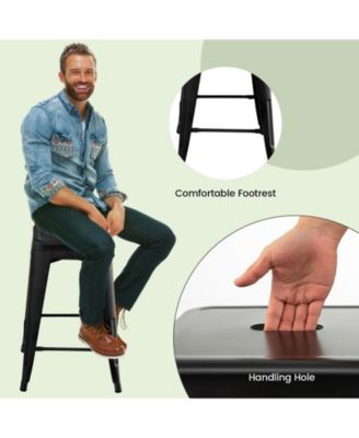 24 Inch Set of 4 Tolix Style Counter Height Barstool Stackable Chair