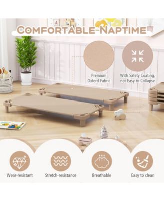Pack of 6 Kids Stackable Naptime Cot 52" L x 23" W Daycare Rest Mat