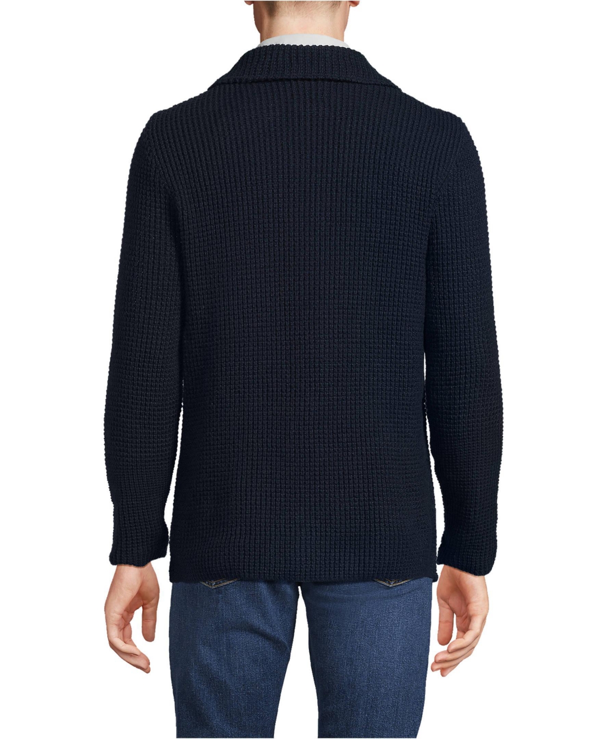 Lands' End Men's Waffle Stitch Sweater Blazer