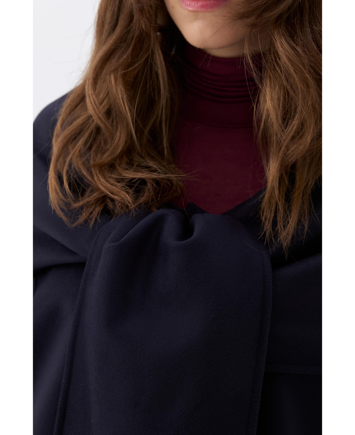 Nocturne Women's Draped Coat with Front Tie Detail