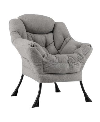 Large Cozy Head Pillow Stylish Tufted Back & Seat Armrests Lazy Chair