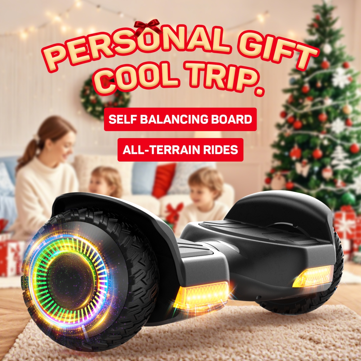 Gyroor Hoverboard G13 All Terrain Hoverboard with Led Lights & 500W Motor, Self Balancing Off Road Hoverboards with Bluetooth for Kids ages 6-12 and A