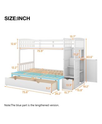 Streamdale Twin Over Full Bunk Bed with Storage