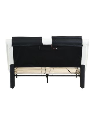 Streamdale PU Platform Bed with LED Lighting & Tooth Lock